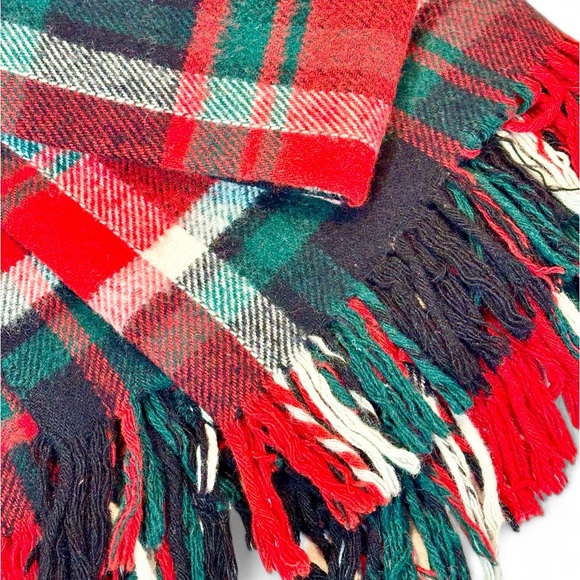 TROY Leisure Blanket PLAID Red & Green Lap/StadiumBlanket Acrylic USA - Picture 5 of 7